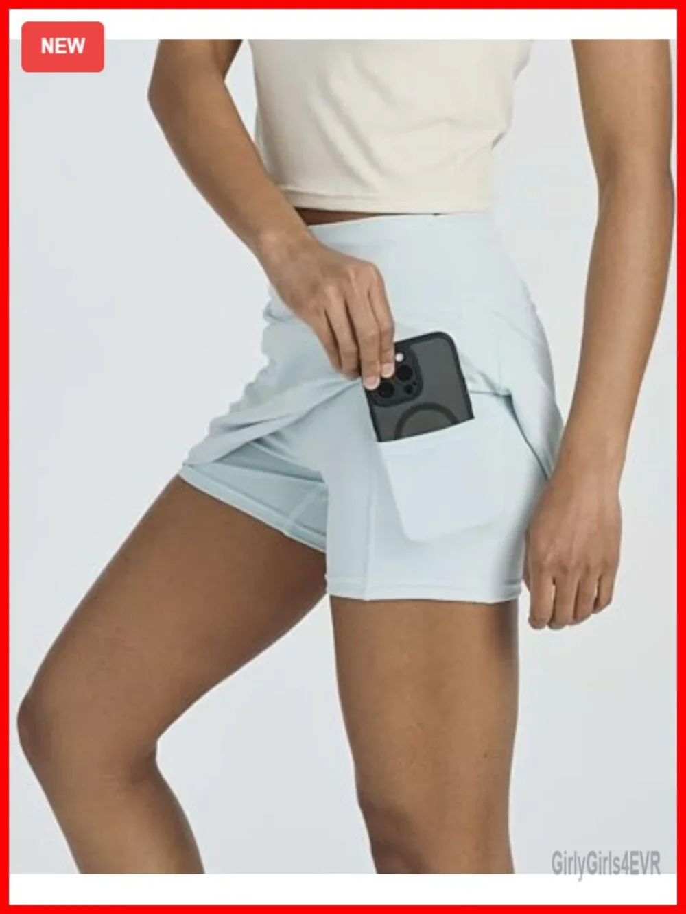 4 Pack Women's Active Skort with Pockets, Built-In Shorts, Pleated Front,